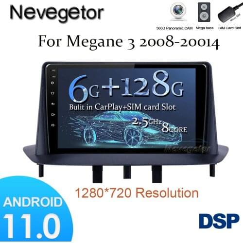 Android 11 Car Radio Multimedia Player For Renault Megane 3 Fluence 2008-2014 With 4G WIFI DSP OBD Carplay 2 Din No DVD Radio