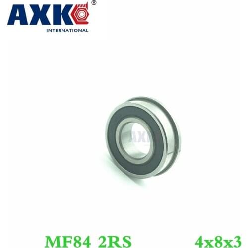 Axk Free Shipping 4pcs Flanged 4x8x3 Rubber Bearings Abec-3 Mf84 2rs