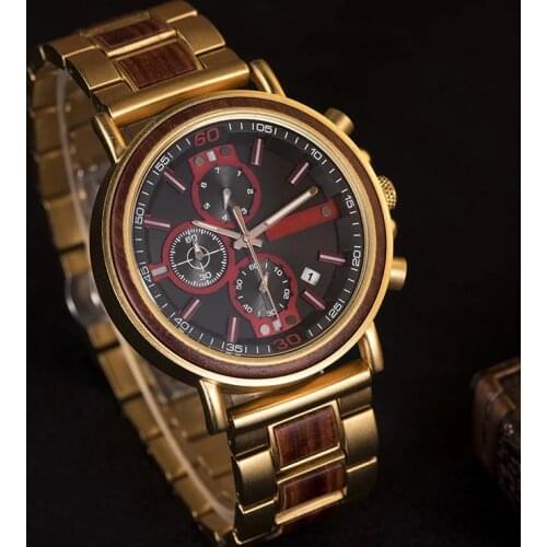 BOBOBIRD Wood Watch Men Luxury Brand Craft Wood Watch personalized Chronograph Military Stopwatch Male Timepieces Show Date