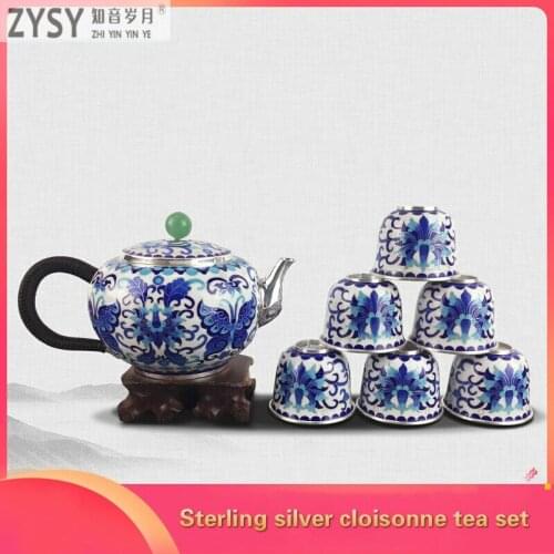 Pure silver exquisi teteapot kettles tea cup chinese kung fu tea set drinkware
