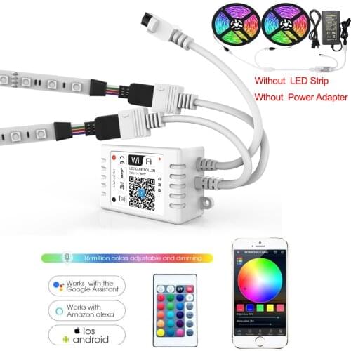 DC12-28V RGB LED Strip Lights RGB Wifi Controller For 2835 5050 LED 24 Key IR Remote Mini Wifi LED RGB Strip Controller D30