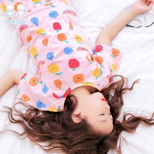 Childrens Pajamas Sets 2019 Summer Fashion New Girls Princess Sleepwear Child Tees Soft Short Sleeve Nightwear Baby Pajamas Set