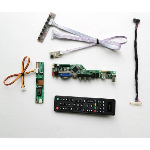For B170PW03 V4 V5 T.V56 drive card board VGA USB AV RF keyboard+Remote+Inverter LCD panel monitor LVDS 1CCFL 30Pin DIY kit