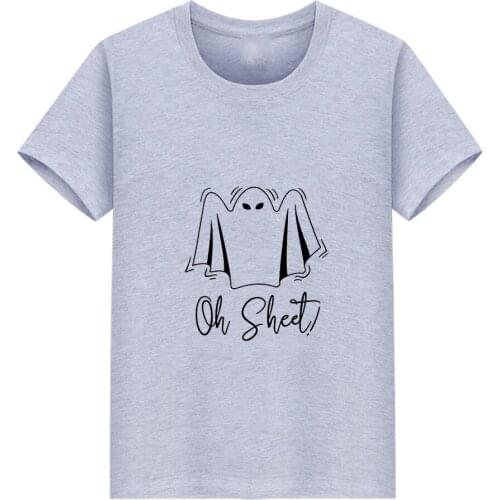 Oh Sheet Women T Shirt Ghost Graphic Tee Women Cotton O-Neck Camiseta Mujer Fashion Wild Vintage Women Tshirt Personalized Top