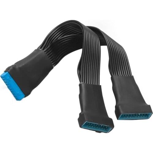 Motherboard USB 3.0 19PIN Header 1 to 2 Extension Splitter Cable12cm 19Pin Internal Extension Header Adapter Cable