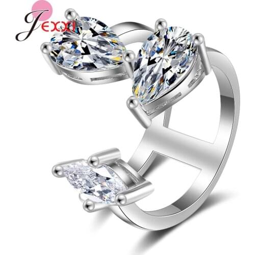 New Arrivals 925 Sterling Silver Open Rings Lovely Austria Zircon For Women Girl Jewelry Accessories Ring Finger Anillos