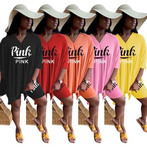 5-Color New Spring New Style Womens Casual Clothing Suit, Ladies Sports, Home Shorts And Two-Piece Suit