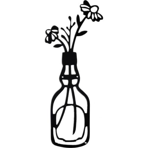 Easy Hanging Delicate Metal Vase Flowers Wall Art Lightweight Metal Wall Hanging Fine Workmanship for Bathroom