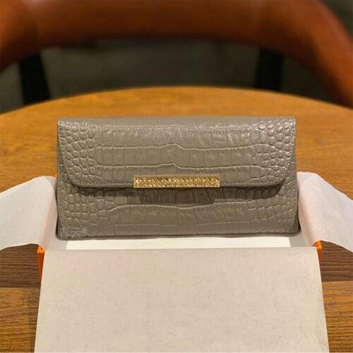 LOMANTINA New Womens Long Wallet Stone Pattern Luxury Brand Designer Genuine Ladies Leather Long Purse Wallet Card Phone Holder