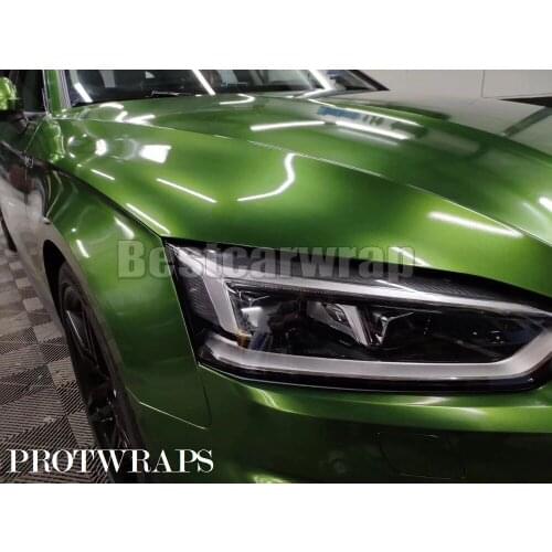 Mamba Green Gloss Metallic Gloss Vinyl Wrap For whole car wrap Covering foil PROTWRAPS Low tack glue Like 3M Quality 1.52X20Mt