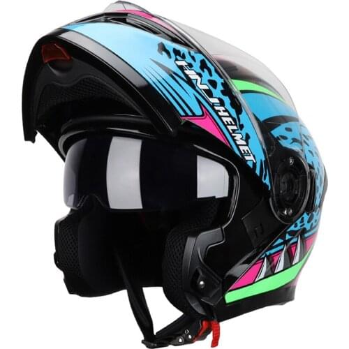 Motorcycle Full Face Helmets Helmet Moto Modular Dual Lens Helmets Motorbike Motocross Flip up