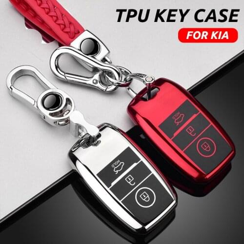 Soft TPU Car Remote Key Case Cover Shell For KIA KX3 KX5 K3S Rio Ceed Cerato Optima K5 Sportage Sorento Forte Stinger Key Holder