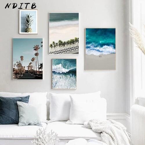 Scandinavian Decoration Picture Wall Art Poster Ocean Waves Sea Beach Landscape Canvas Print Painting Nordic Living Room Decor