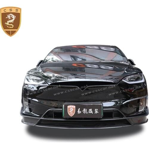 For Tesla Model X 2016-2021 Carbon Fiber Revo Zport RZ Style Front Lip Splitter Rear Wing Spoiler Body Kit Vent Knife