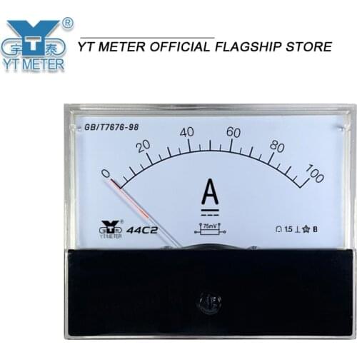 44c2 75mV shunt ammeter 10A 15A 20A 30A 50A 100A 600A DC pointer measuring instrument 80 * 100mm size instrument black is not us