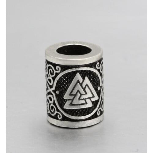 Scandinavian Odin 's Symbol of Norse Viking Valknut Pagan Amulet Hair Beads for Bracelet
