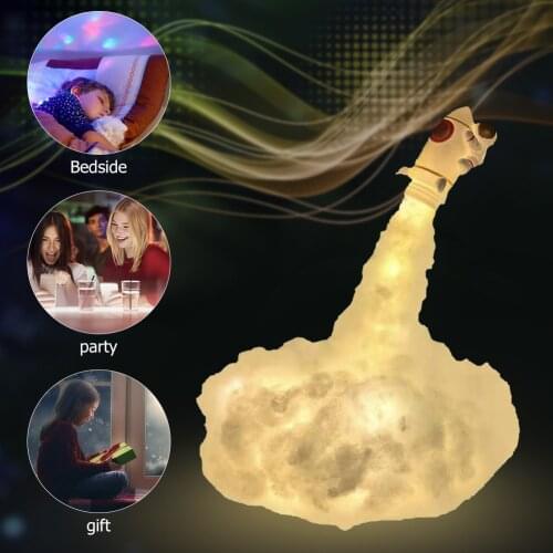 Special DIY LED Clouds Rocket Astronaut Bedside Table Lamp Children Kids Bedroom Decorative Night Light Birthday Gift Craft