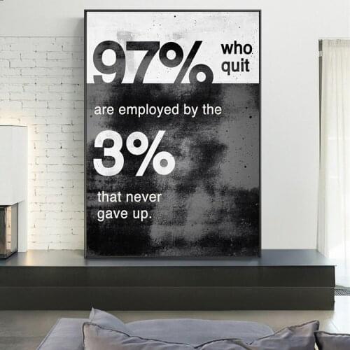 Inspirational Artwork Never Give Up Wall Art Posters and Prints Modern Art Canvas Paintings Picture for Home Living Room Cuadro