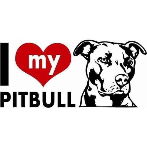 Cartoon Pit Bull Dog Car Sticker Vinyl Auto Accessories Car Window Car Styling Decal PVC 13cm*6cm Cover Scratches Waterproof