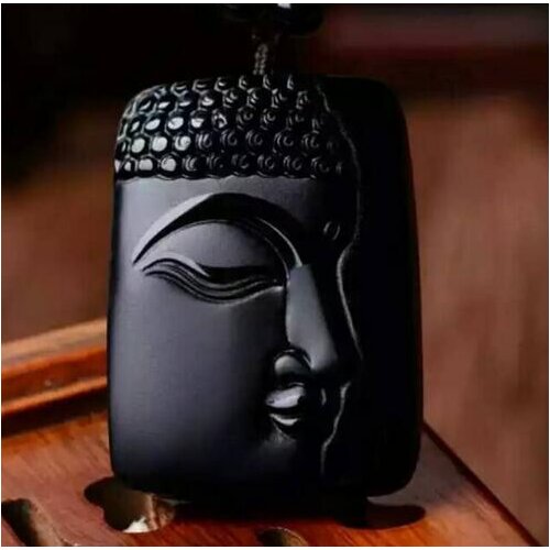 High Quality Unique Natural Black Obsidian Carved Buddha Lucky Amulet Pendant Necklace For Women Men pendants Fine Jewelry