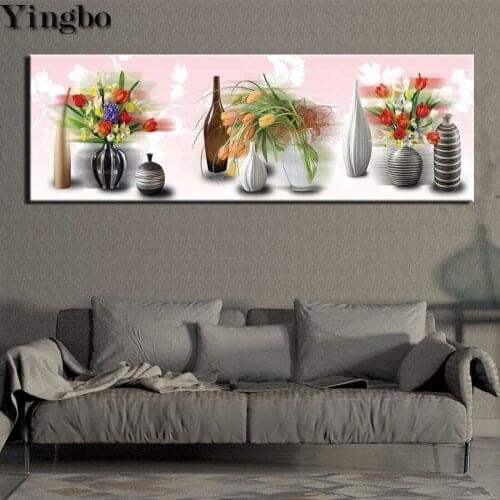 Yingbo Diamond Embroidery Still life vase Large DIY Diamond Painting With Square Rhinestones Painting Mosaic Diamonds Art Kits