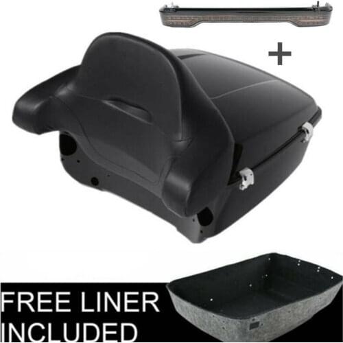 Motorcycle 13.7" King Pack Trunk Backrest & Tail Light For Harley Tour Pack Touring Road Glide Electra Glide Road King 14-20