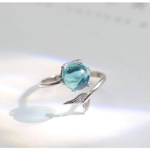 OBEAR Fashion Mermaid Tail Ring for Women Statement Jewelry Finger Fish Ring Jewelry