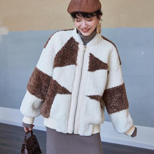 Winter Women High Quality faux lambswool Fur OverCoats Luxury short casual Warm Plus Size female 2019 white coffee patchwork