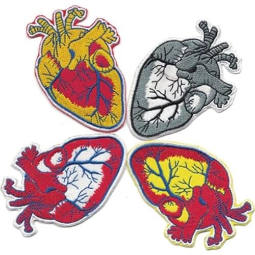 New Design 10PCS Heart Embroidery Patch For Clothing Punk Motif Iron On Patches DIY Badge Garment Decoration