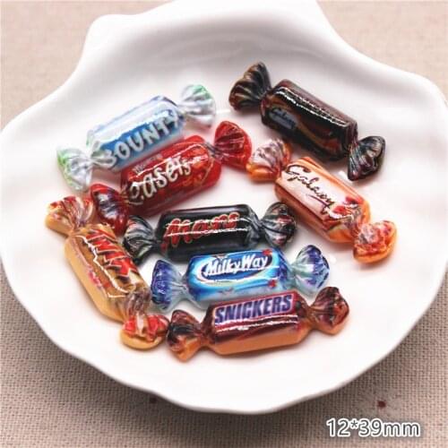 10pcs Mixed Style Kawaii Resin Simulation Chocolate Milk Candy Flatback Cabochon DIY Jewelry/Craft Decoration Accessories