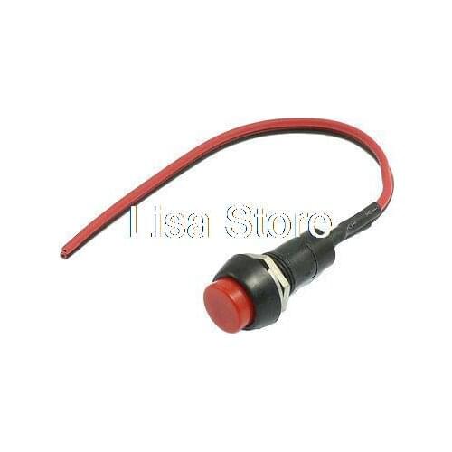 12mm/0.5" Button Diameter AC 250V 3A Car Push Button 11.5mm Hole 2 Wire Plastic Momentary Push Button Switch for Car
