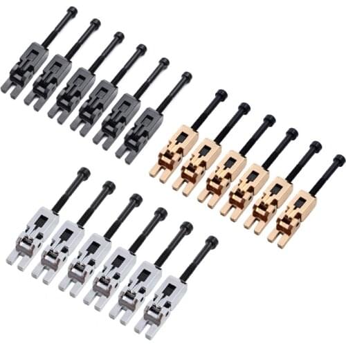 6PCS Electric Guitar Double Locking Systyem Locked String Saddles Tremolo Bridge Black/Chrome/Gold
