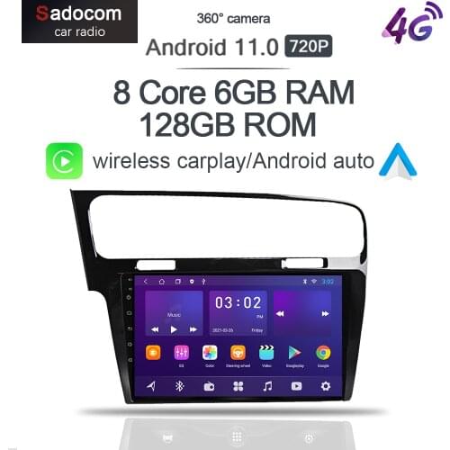 360 6GB+128G wireless Carplay 10.1" Android 10.0 Car DVD Player GPS WIFI Bluetooth RDS Radio For VW/Volkswagen Golf 7 2013-2018