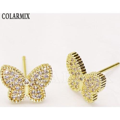8 Pairs Stud earrings Butterfly Fashion zirconia earrings fashion stud earrings for women jewelry 8233