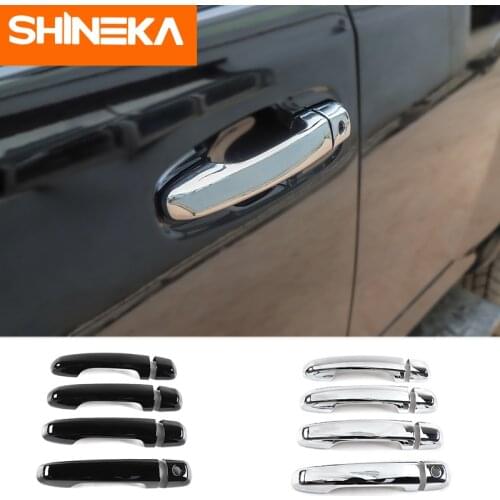 SHINEKA Car Stickers For Toyota 4 runner 2017 Chrome Car Styling Door Handle Trim Cover Stickers Fit For Toyota 4 runner 2017 Up