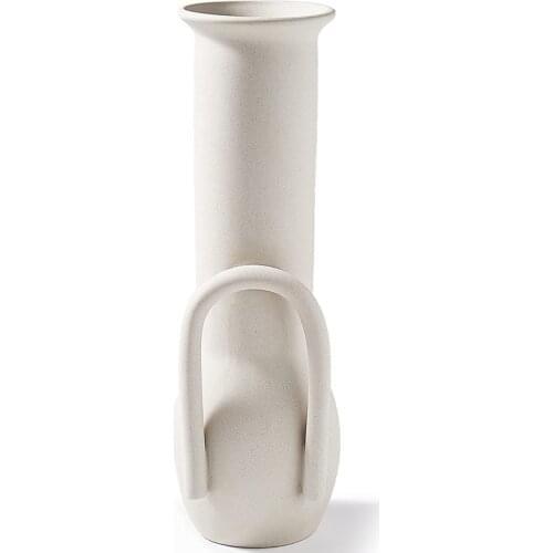 White Ceramic Vases Nordic Minimalist Style Decoration for Centerpieces, Kitchen, Office or Living Room, White Modern