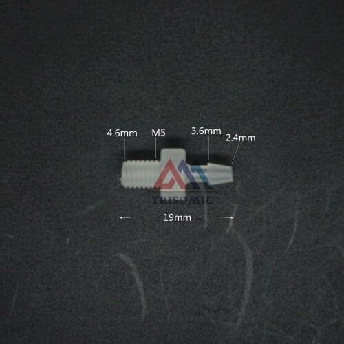 Cheap 2.4mm-M5 Straight Connector Plastic pipe Fitting Barbed Connector with thread Material PP Fish Tank Airline Aquarium