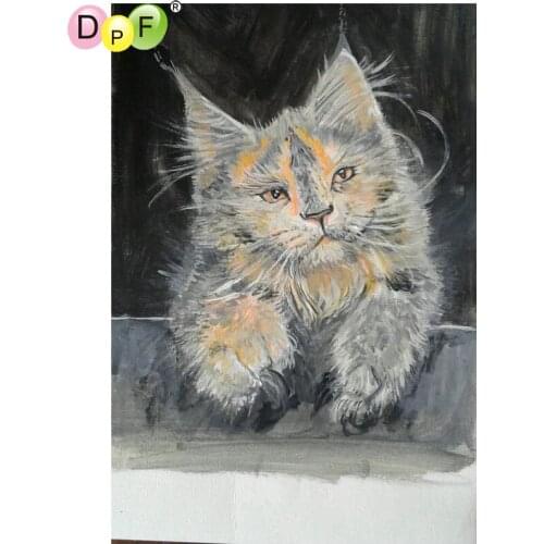 DPF DIY The white cat 5D diamond mosaic square diamond embroidery crafts diamond painting cross stitch wall painting needlework
