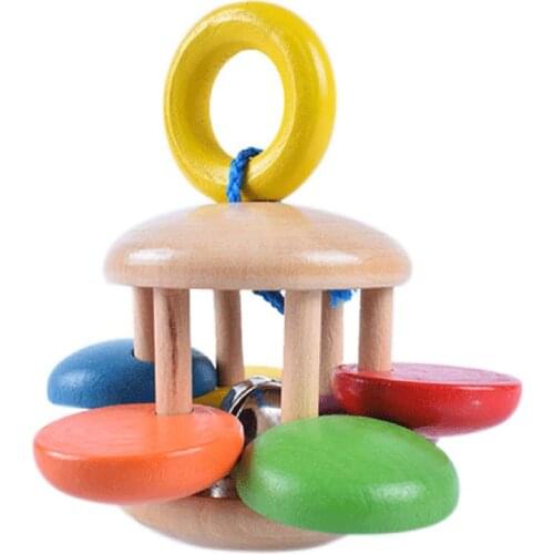 Environmental Protection Wooden Handbell Baby Bed Bell Baby Early Education Music Toy Newborn Musical Toy