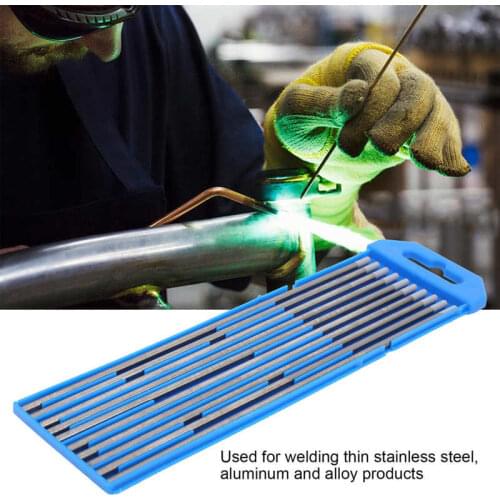 10Pcs Tungsten Electrodes Welding Electrodes WC20 3.2x175mm for Welding Thin Aluminum Steel Gray TIG Rods Grey Head