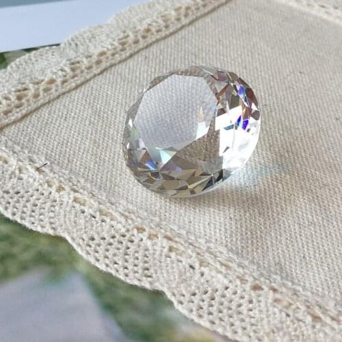 Crystal Glass Diamond Shape Ornament 30mm Transparent Wedding & Christmas Decoration Free Shipping 6pcs/lot