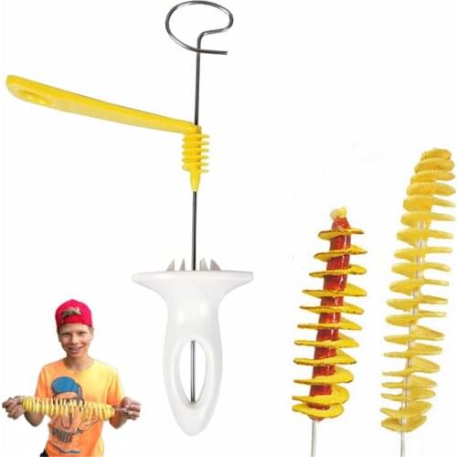 Kitchen Tool Stainless Steel Potato Spiral Cutter Plastic Manual Knife Cooking Tool Vegetables Shredder Spiral Carrots Rotate