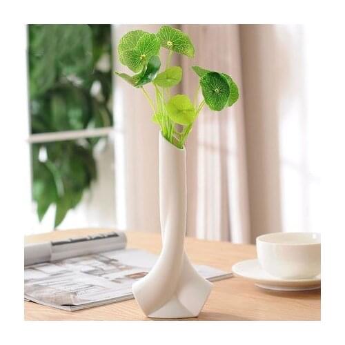 Fashion White Color vase China Ceramics Vase married the living room Decoration Small Flower Receptacle for Gift Furnishing Home