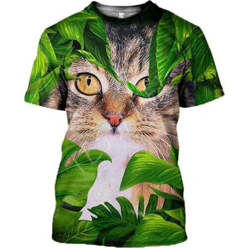 Tessffel Cute Cat 3D Print Fashion T-Shirts Summer Casual Men/Women Harajuku Cool Camo Top Shorts Sleeve Streetwear Style-34