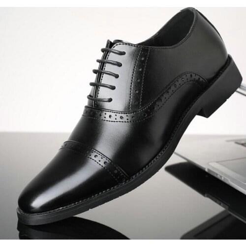 Mens dress shoes Oxford Brogue Office Shoes Wedding Shoes High Quality Luxury Mens Leather Formal Dress Formal Size 48 A4-01