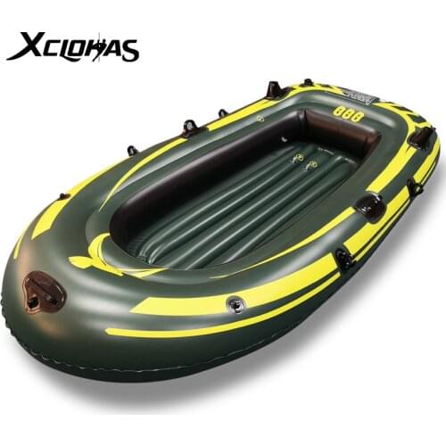XC LOHAS PVC Inflatable Boat Thickened Rubber Boat River Stream Lake Drifting With Paddles Pump Patching Kit Rope Fishing Boat