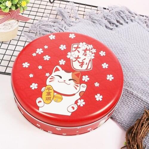 Customized New Round Tin Box Candy Cookies Biscuit Packaging 250g 500g Wedding Gifts Birthday Party Paper Bags for Gifts