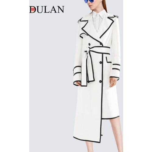 2021 New Long Spring Windbreaker Dress with Asymmetric Trim, Casual and Handsome