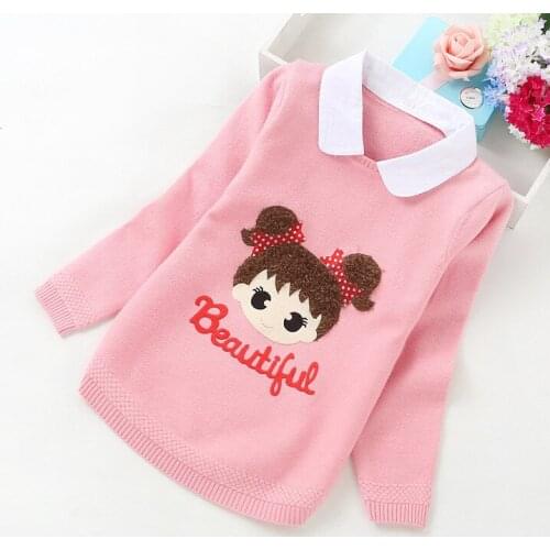 2021 new fashion girls' sweaters 3-10years children sweater cartoon sweaters 1673