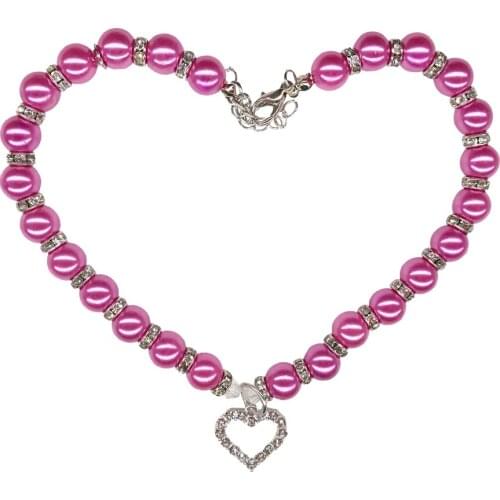 2017 New Pet Necklace Fashion Pet Puppy Dog Cat piggy Pearl Pet Accessories Love Pendant Pets Dogs Cats Collar & Ldads Jewel